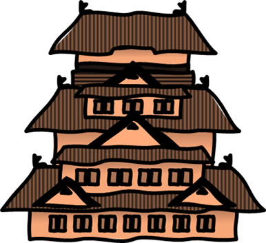 大阪城のイラスト １ フリーイラスト素材 変な絵 Net