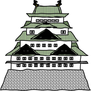 名古屋城の天守のイラスト画像1