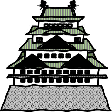 名古屋城の天守のイラスト画像2