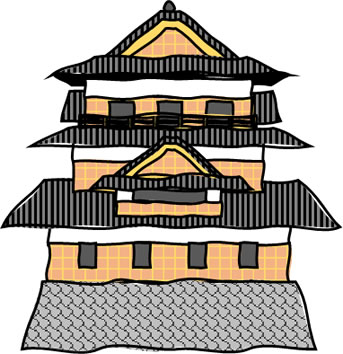 高島城の天守のイラスト画像1
