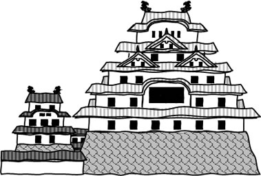 姫路城の天守のイラスト画像1