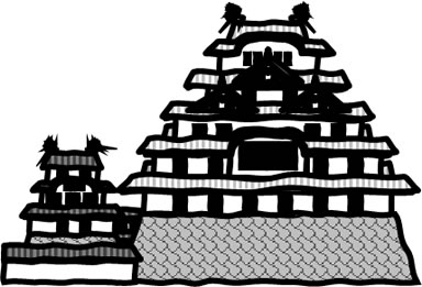 姫路城の天守のイラスト画像2