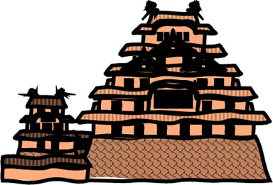 姫路城の天守のイラスト画像3