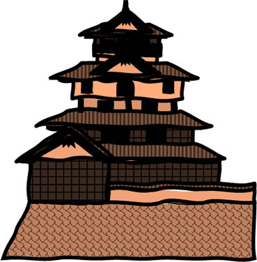 岩国城の天守のイラスト画像3
