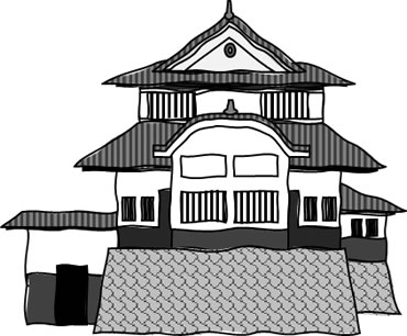 備中松山城の天守のイラスト画像1