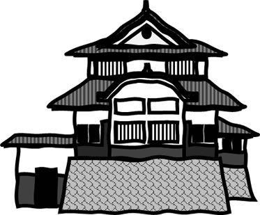 備中松山城の天守のイラスト画像2