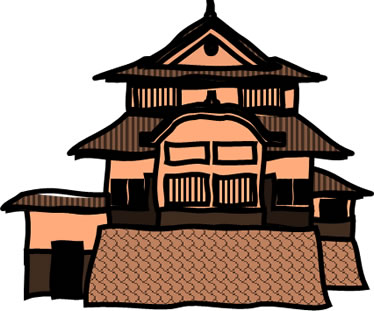 備中松山城の天守のイラスト画像3