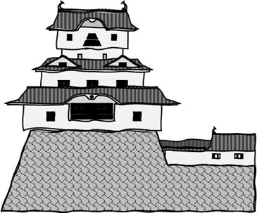 高松城の天守のイラスト画像1
