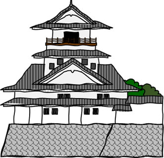 高知城の天守のイラスト画像1