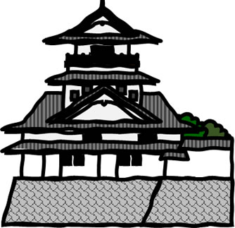 高知城の天守のイラスト画像2