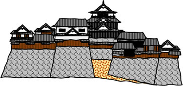 松山城の天守のイラスト画像1