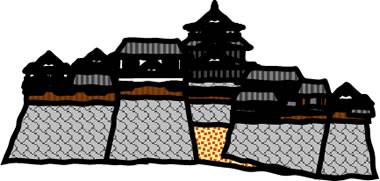 松山城の天守のイラスト画像2