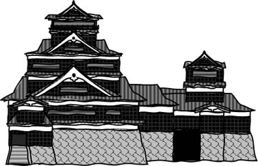 熊本城の天守のイラスト画像1