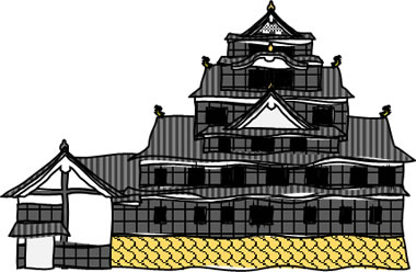 岡山城の天守のイラスト画像1