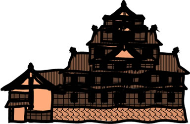 岡山城の天守のイラスト画像3