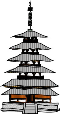 法隆寺五重塔のイラスト画像1