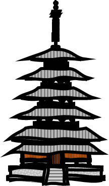 法隆寺五重塔のイラスト画像2