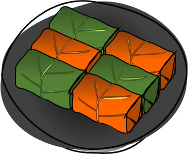 柿の葉寿司のイラスト画像1