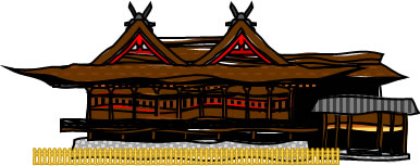 吉備津神社のイラスト画像1