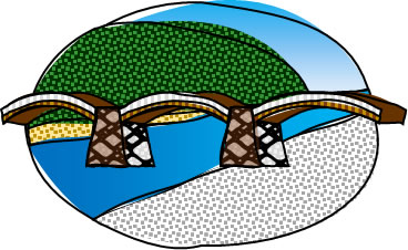 錦帯橋のイラスト画像1