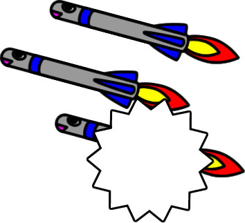 ロケットミサイルのイラスト ２ フリーイラスト素材 変な絵 Net