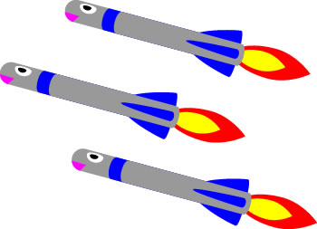 ロケットミサイルのイラスト ２ フリーイラスト素材 変な絵 Net