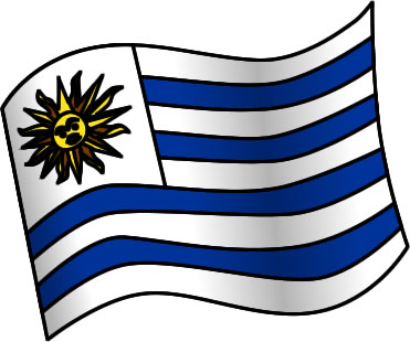 ウルグアイの国旗のイラスト画像1
