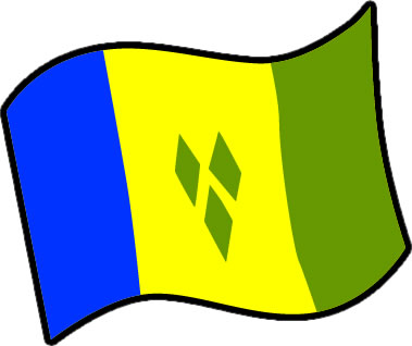 セントビンセントおよびグレナディーン諸島の国旗のイラスト画像3