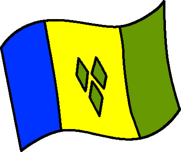セントビンセントおよびグレナディーン諸島の国旗のイラスト画像6