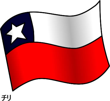 チリの国旗のイラスト画像2