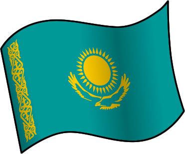 カザフスタンの国旗のイラスト画像1