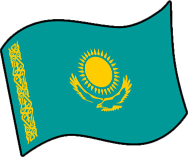 カザフスタンの国旗のイラスト画像3
