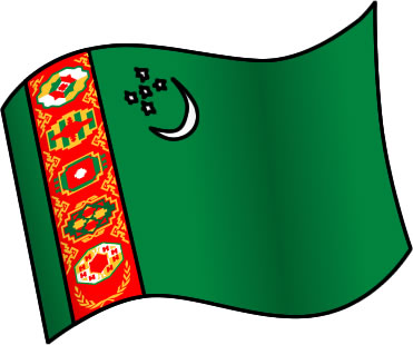 トルクメニスタンの国旗のイラスト画像1