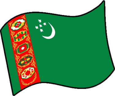 トルクメニスタンの国旗のイラスト画像3