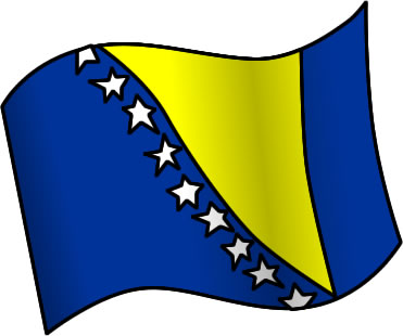 ボスニア・ヘルツェゴビナの国旗のイラスト画像1