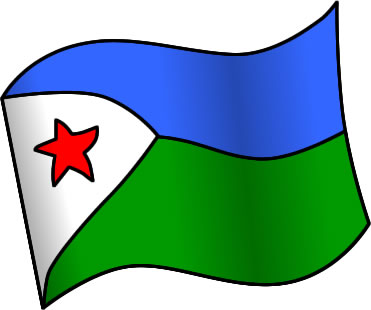 ジブチの国旗のイラスト画像
