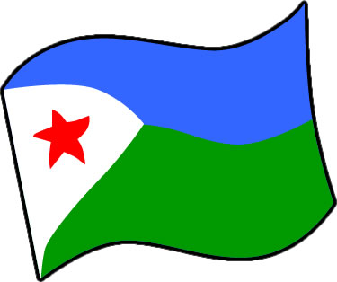 ジブチの国旗のイラスト画像3