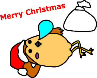 寝ながらメリークリスマススズメのイラスト画像