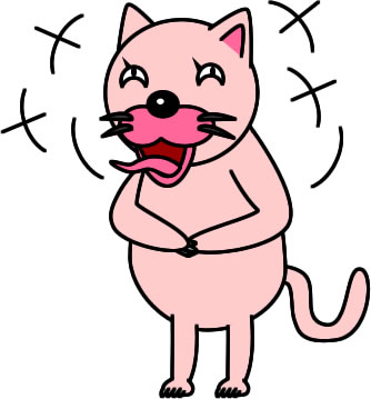 腹を抱えて笑うネコのイラスト画像