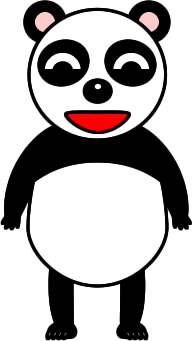 ニコニコ笑うパンダのイラスト画像