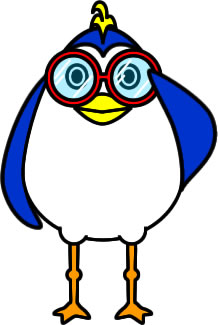 眼鏡をかけるペンギンのイラスト画像