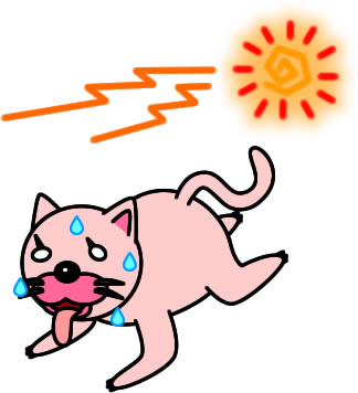 暑さに苦しむネコのイラスト画像