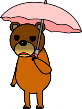 日傘をさすクマのイラスト画像
