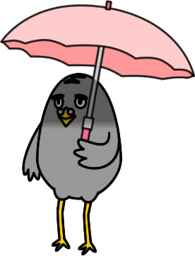 日傘をさすハトのイラスト画像