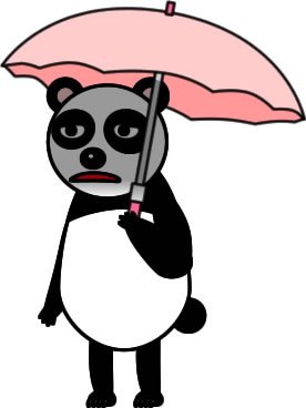 日傘をさすパンダのイラスト画像
