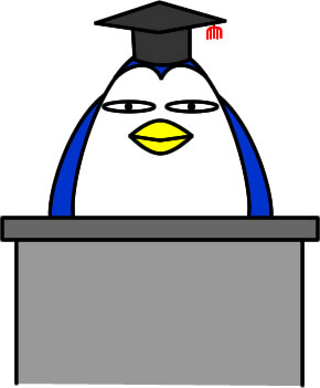教授のペンギンのイラスト画像