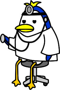 お医者さんのペンギンのイラスト画像