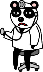 お医者さんのパンダのイラスト画像