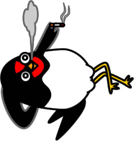 寝タバコするツバメのイラスト画像
