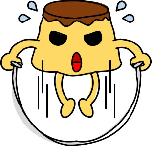 なわとびをするプリンのイラスト画像2